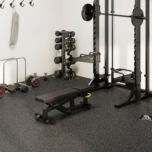 Rubber Exercise Mat, 0.79 Inch Thick, 48 Sq Ft, Black Decorative Fencing & Flooring Black at Gallery Canada