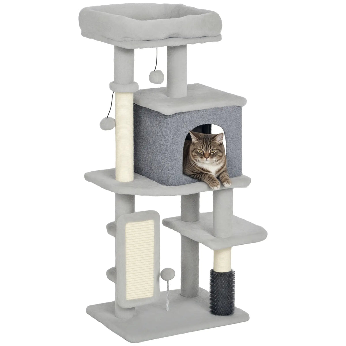 41 Inch Cat Tree, Scratching Posts, Bed, Condo, Grooming Brush Cat Trees at Gallery Canada
