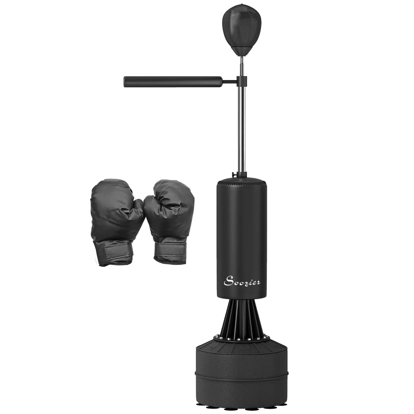 Freestanding Boxing Punch Bag Stand with 360° Rotating Flexible Arm, Speed Ball, Waterable and Sandable Base, Black Punching Bag Stands at Gallery Canada