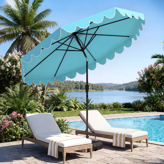 10 Feet Patio Umbrella, Weighted Base, Sandbags, Turquoise Outdoor Umbrellas Turquoise at Gallery Canada