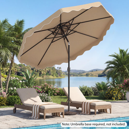 10 Feet Patio Umbrella, Push Button Tilt, Crank, Coffee Outdoor Umbrellas Coffee at Gallery Canada