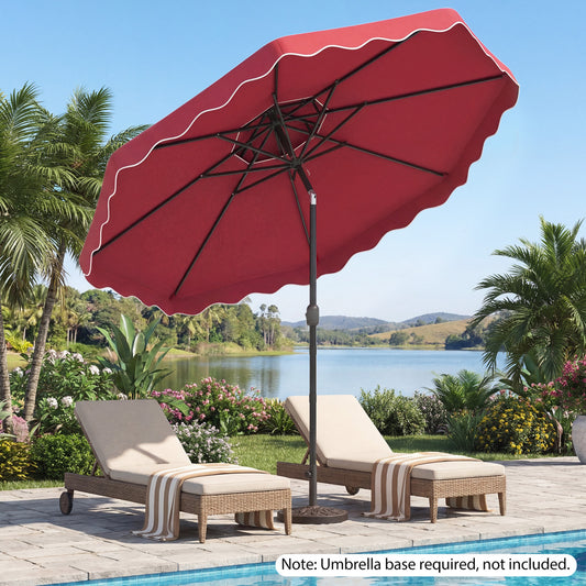 10 Feet Patio Umbrella, Push Button Tilt, Crank, Wine Outdoor Umbrellas Wine at Gallery Canada