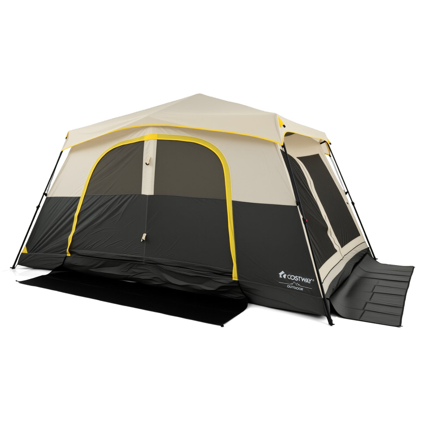 10 Person Instant Cabin Tent With Rainfly, 13x9 Ft, Beige Tents Beige at Gallery Canada