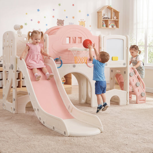 Toddler Slide Climber Playset, 10 In 1, Pink Climbers & Slides Pink at Gallery Canada