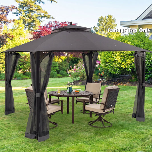 10 X 12 Ft Gazebo Replacement Top, Gray Gazebos Gray at Gallery Canada