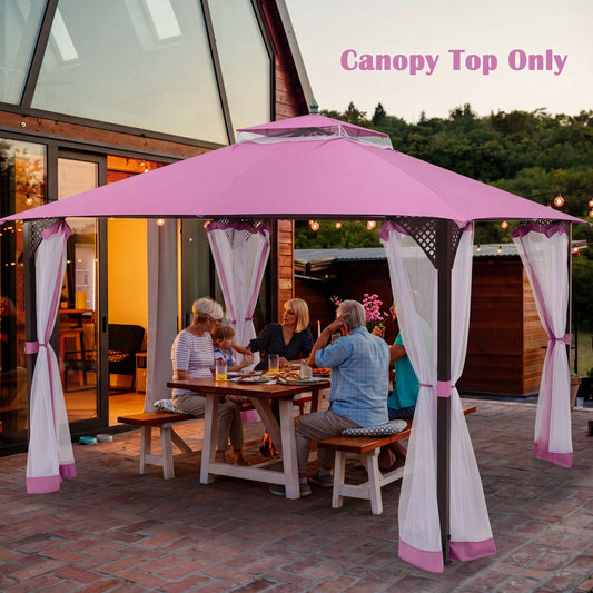 10 x 12 Feet Gazebo Replacement Top, Pink Gazebos Pink at Gallery Canada