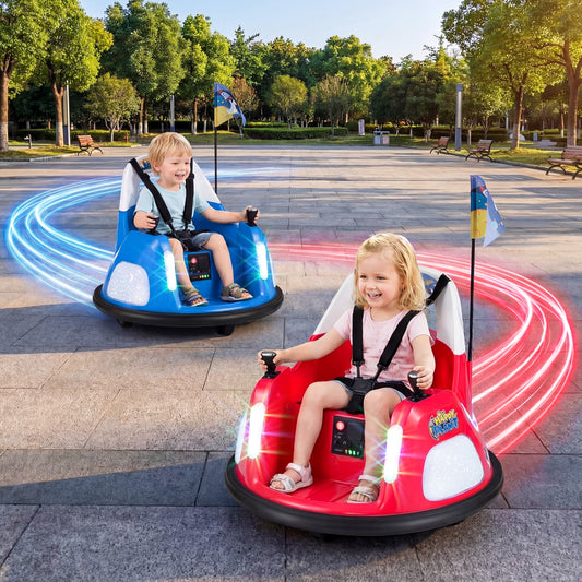 12V Kids Ride On Bumper Car with Remote Control and Flashing Lights, Red Powered Ride On Toys Red at Gallery Canada