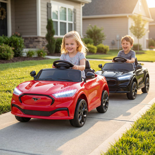 12V Kids Ride on Car Licensed Ford Mach E with Parent Control and Horn, Red Powered Ride On Toys Red at Gallery Canada