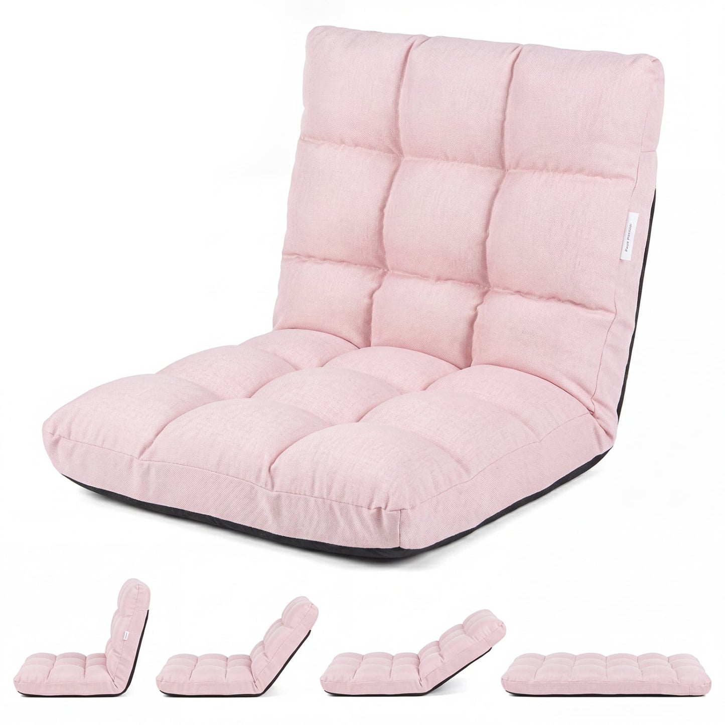 14-Position Adjustable Folding Gaming Sofa, Light Pink Floor Chairs Light Pink at Gallery Canada