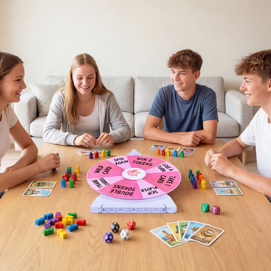 14 Slots Spin Wheel With Blackboard Marker, Pink Game Room Pink at Gallery Canada
