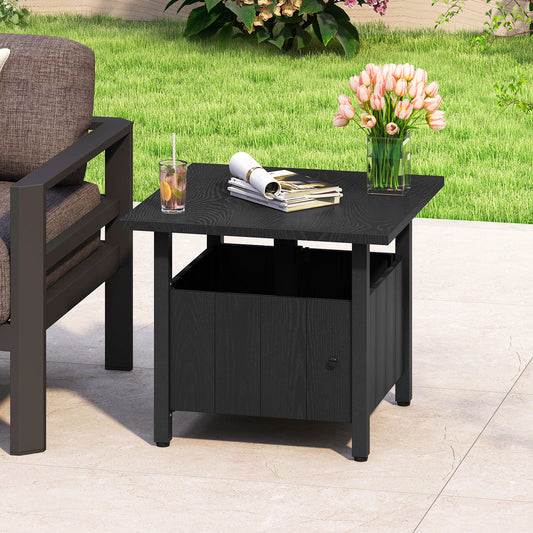 Outdoor Side Table With 1.89" Umbrella Hole, Black Patio Coffee Tables Black at Gallery Canada
