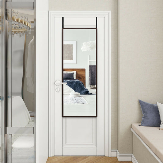 Full Length Metal Door Mirror, Adjustable Hook, Brown Wall Mirrors Brown at Gallery Canada