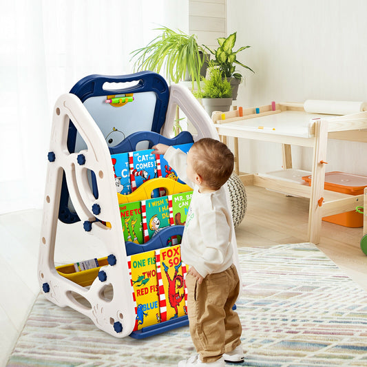 3-In-1 Kids Art Easel, Double-Sided Tabletop, Blue Art Easels Blue at Gallery Canada
