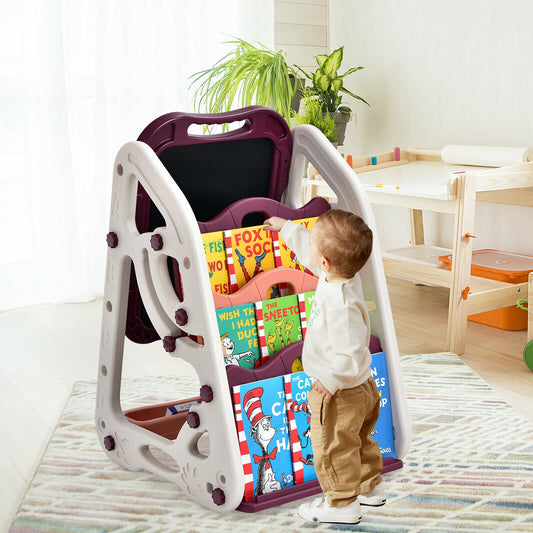3-in-1 Kids Art Easel, Double-Sided Tabletop, Red Art Easels Red at Gallery Canada