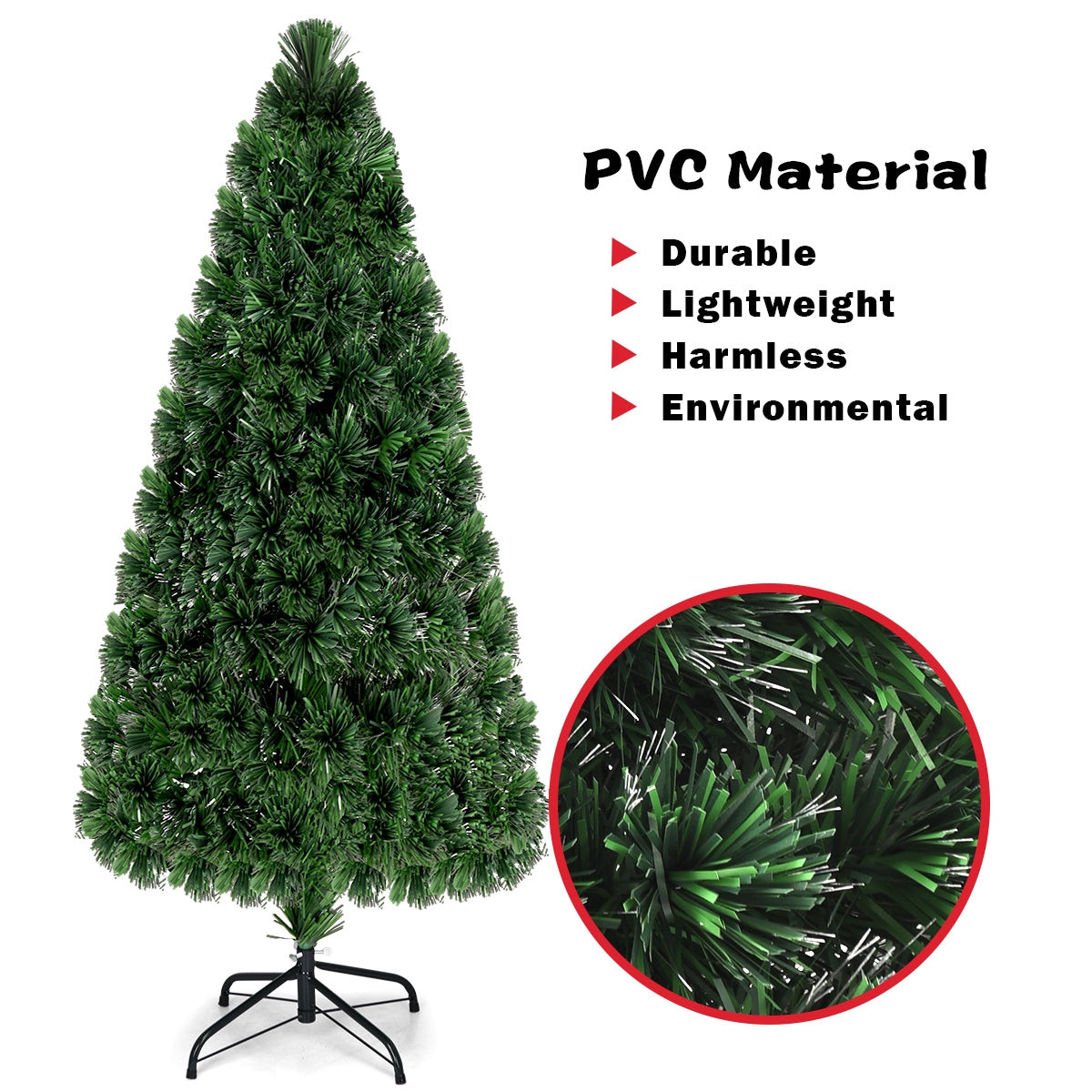 6 ft Fiber Optic Artificial PVC Christmas Tree, Green Christmas Tree at Gallery Canada