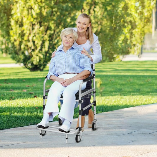 Aluminum Commode Shower Wheelchair, Locking Casters, Black Walkers & Rollators Black at Gallery Canada
