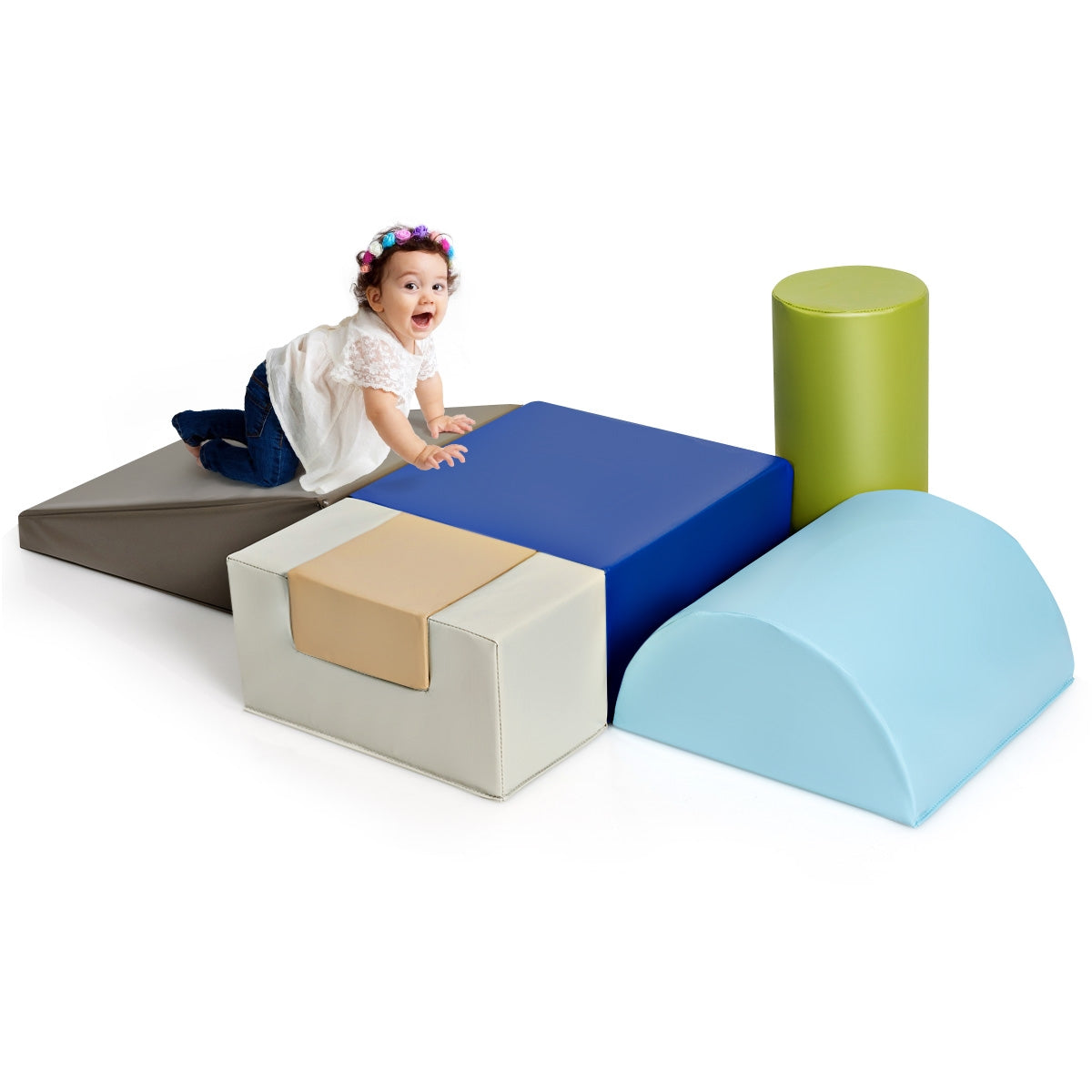 6 Piece Climb Crawl Play Set, Indoor Kids Toddler, Gray Climbers & Slides at Gallery Canada