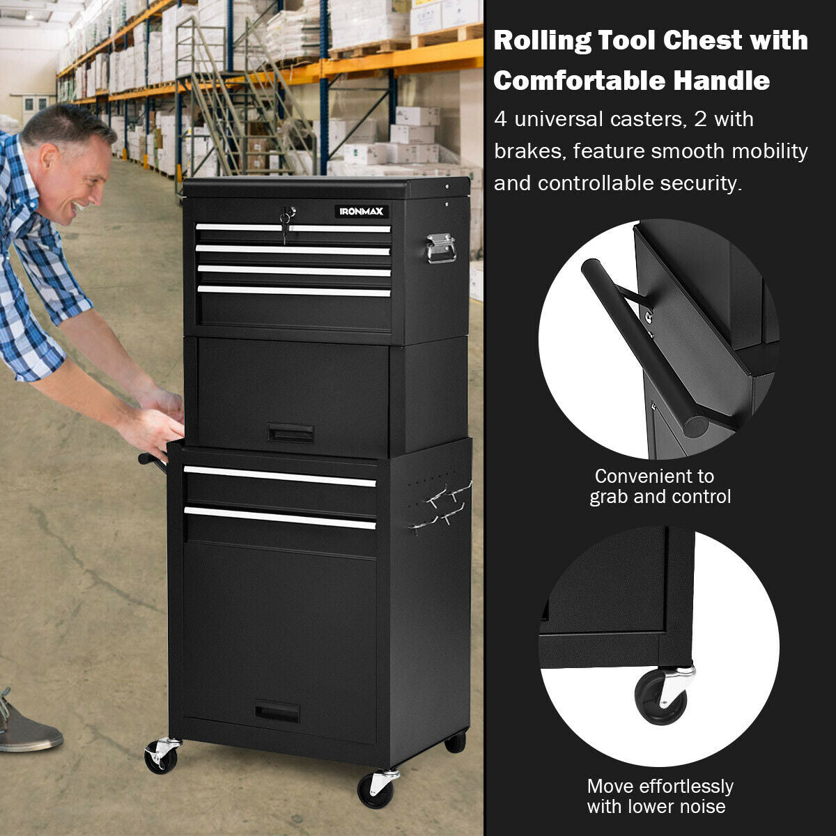 6-Drawer Tool Chest With Heightening Cabinet, Black Garden Tools at Gallery Canada