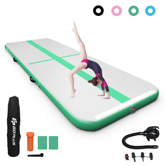 10 Feet Inflatable Gymnastics Mat, Green Yoga & Gym Mats Green at Gallery Canada
