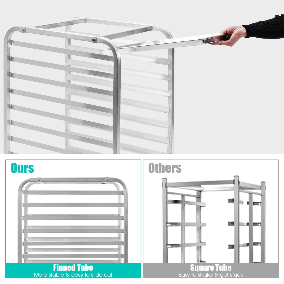 10 Sheets Aluminum Rolling Pan Rack, Silver Baker's Racks at Gallery Canada