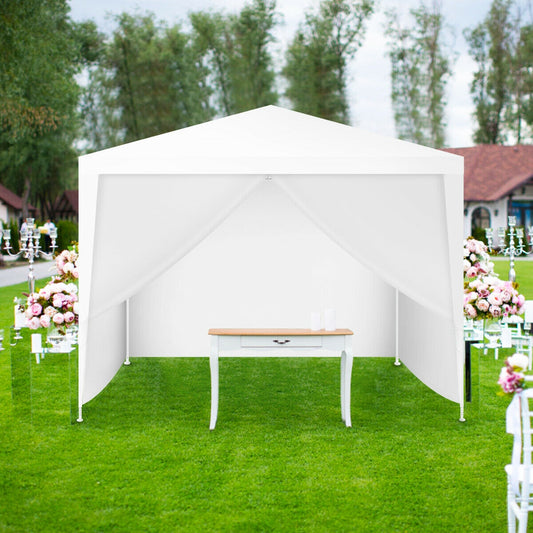 10 x 10 Feet Outdoor Side Walls Canopy Tent with 4 Removable Sidewalls, White Canopies White at Gallery Canada