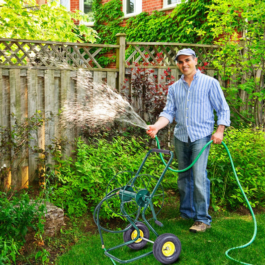 Garden Steel Frame Wheeled Hose Reel Cart, Green Watering & Irrigation Green at Gallery Canada