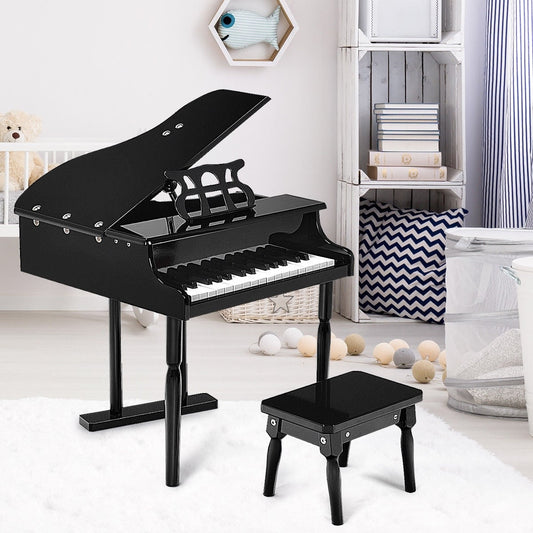 30-Key Children Mini Grand Piano With Bench, Black Musical Toys Black at Gallery Canada