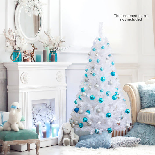 5 ft Artificial PVC Christmas Tree, Solid Metal Stand, White Christmas Tree White at Gallery Canada