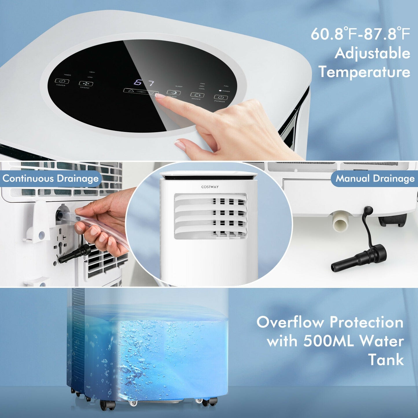 9000 BTU Portable Air Conditioner, Fan, Dehumidifier, White Portable Air Conditioners at Gallery Canada