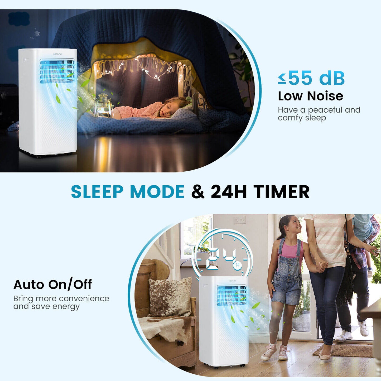 10000 BTU Portable Air Conditioner, Dehumidifier, Sleep Mode, White Portable Air Conditioners at Gallery Canada