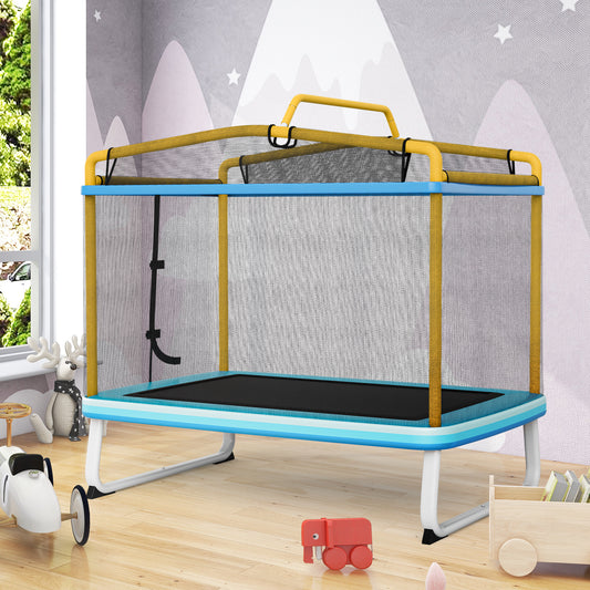 6 Feet Rectangle Trampoline With Swing Bar, Safety Net, Yellow Trampolines Yellow at Gallery Canada