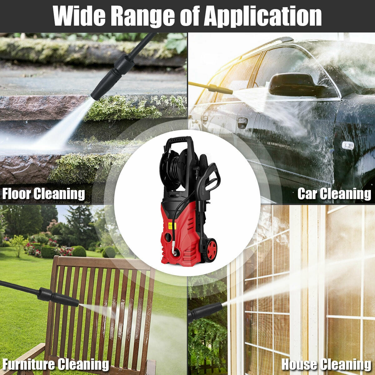 1800W 2030PSI Electric Pressure Washer, Red Pressure Washers at Gallery Canada