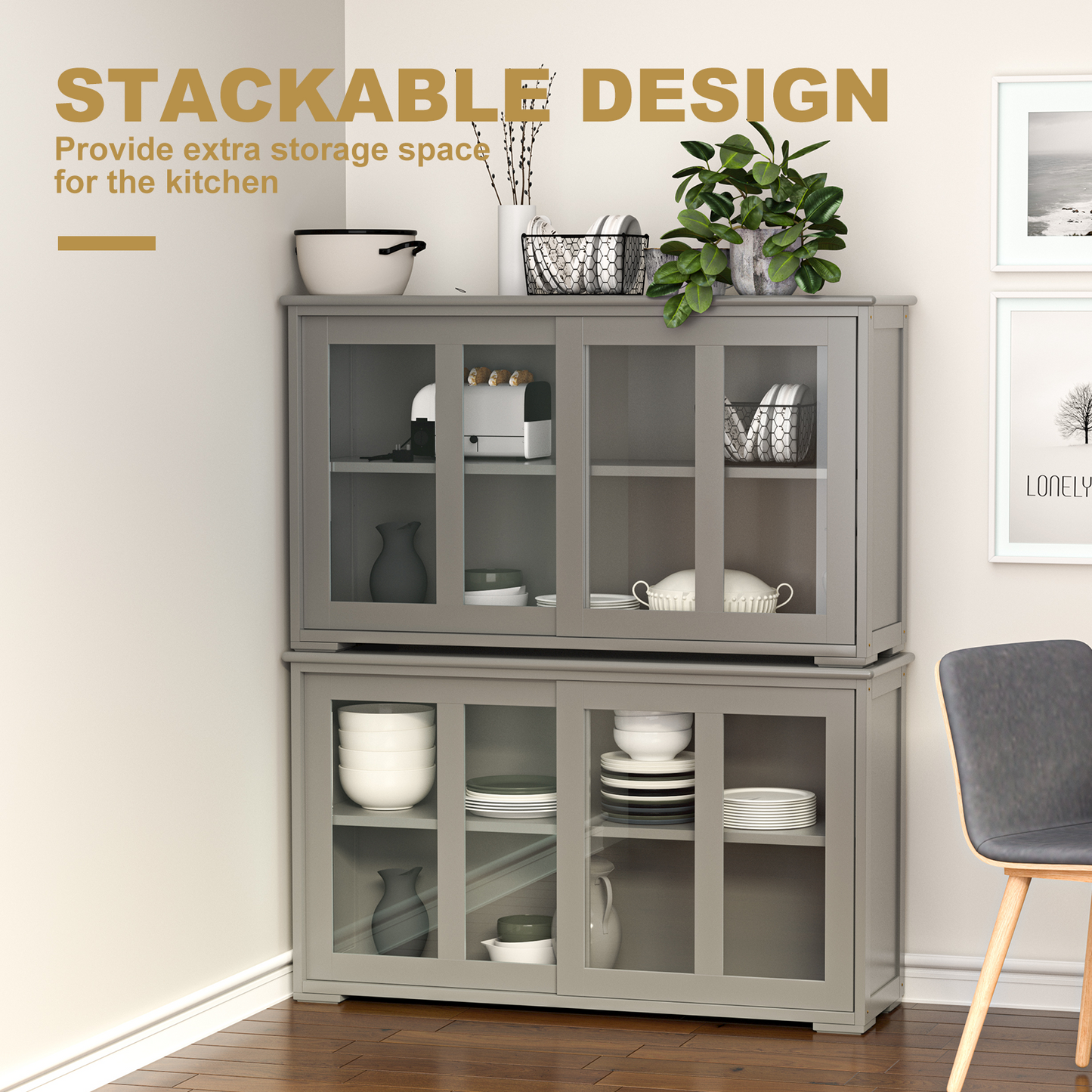 Sideboard Buffet Cabinet, Sliding Door, Gray Sideboards Cabinets & Buffets at Gallery Canada