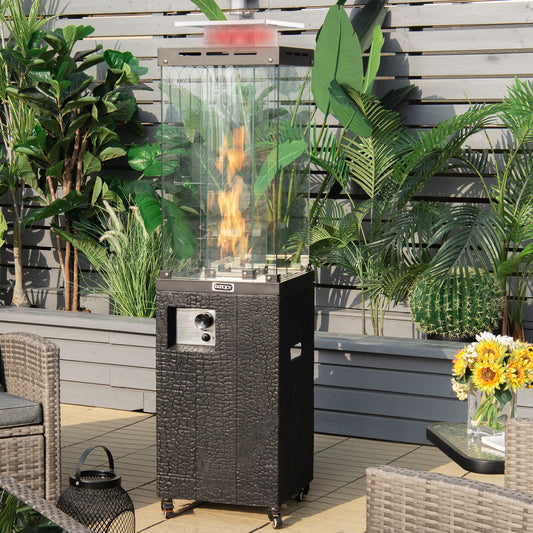 41,000 BTU Propane Patio Heater, Lockable Wheels, Black Patio Heaters Black at Gallery Canada