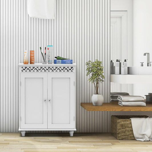 White Wooden 2-Door Storage Cabinet Cupboard, White Floor Cabinets White at Gallery Canada