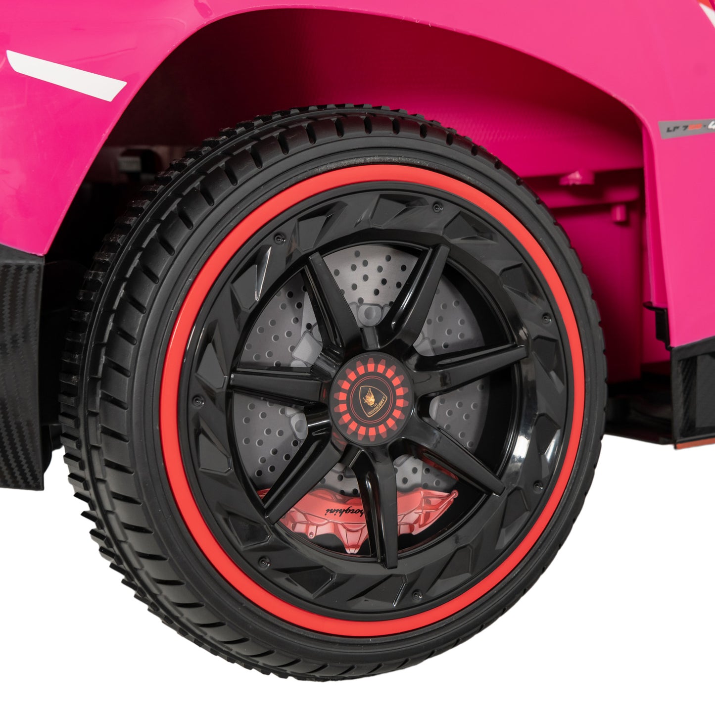 12V Licensed Lamborghini 4WD Kids Ride-On Car, 2.4G Remote, Pink Powered Ride On Toys at Gallery Canada