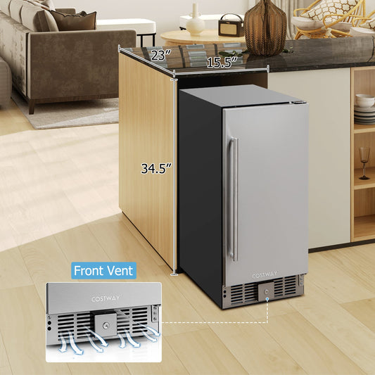 Compact Refrigerator, Adjustable Thermostat, Stainless Steel Door, Silver Refrigerators Silver at Gallery Canada