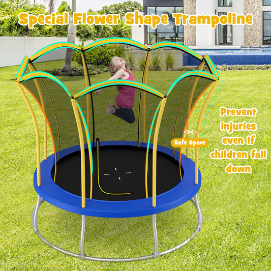 10 Feet Flower Shape Trampoline, Galvanized Steel Frame, Yellow Trampolines Yellow at Gallery Canada