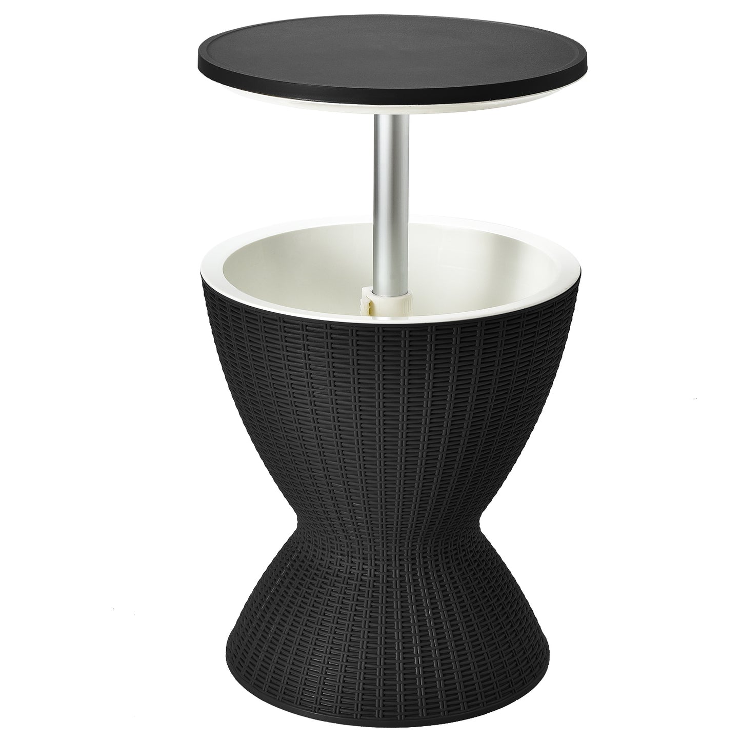8 Gallon Patio Rattan Cooler Bar Table, Adjust Ice Bucket, Black Patio Bar Furniture at Gallery Canada