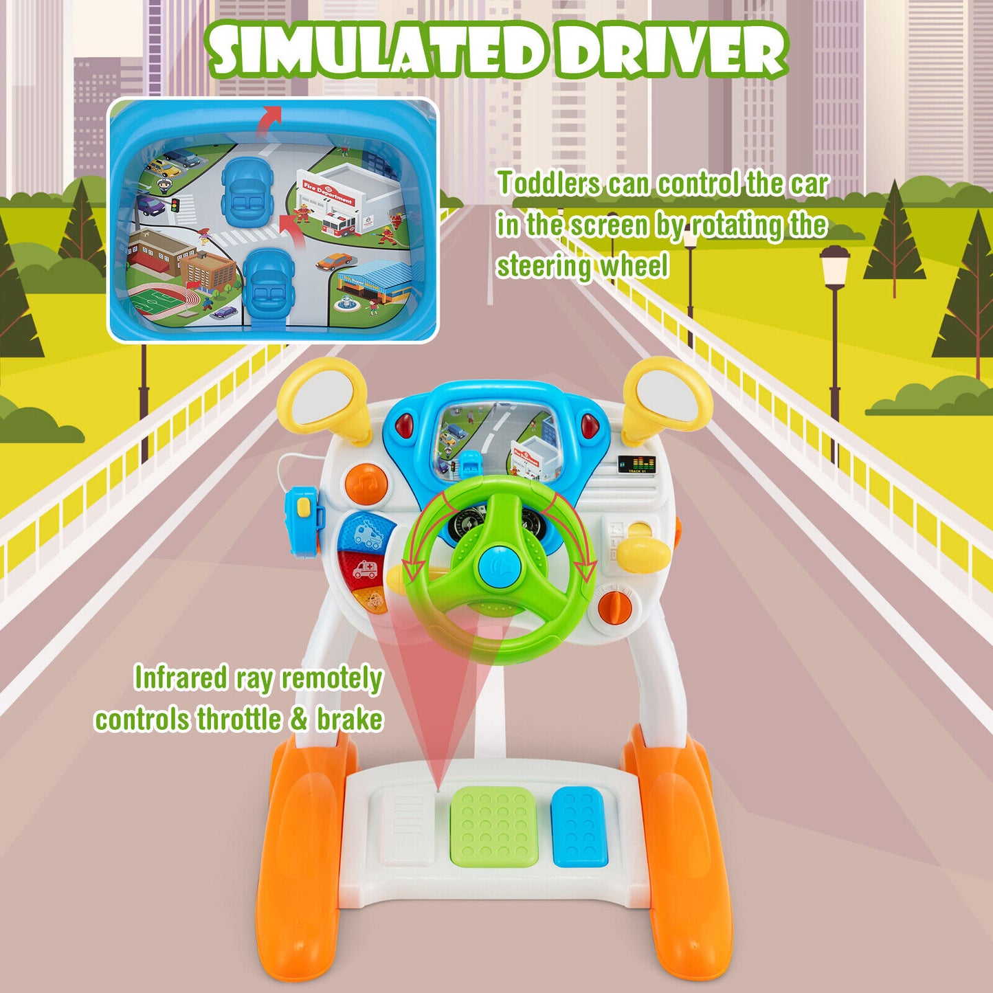 Kids Steering Wheel Toy Set With Lights, Sounds, Multicolor Pretend Toys at Gallery Canada
