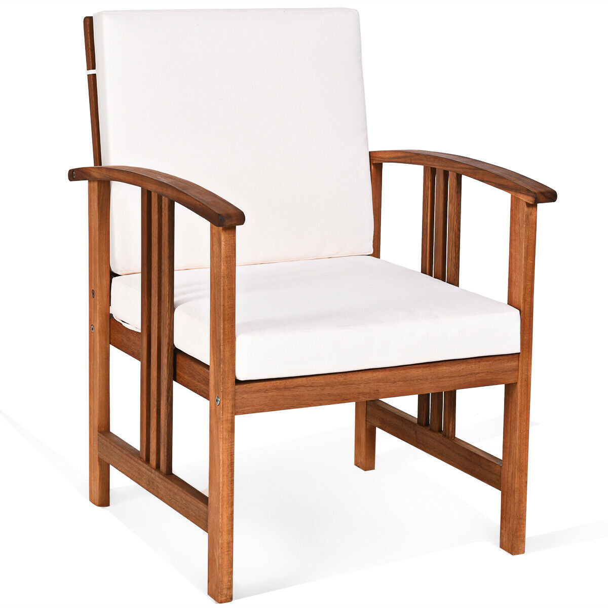 3 Pcs Solid Wood Outdoor Patio Sofa Set, White Patio Conversation Sets at Gallery Canada