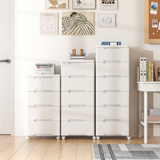 Rolling Storage Cabinet, 5 Drawers, Universal Wheels, White Dressers & Chests White at Gallery Canada