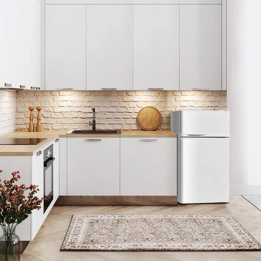 2 Doors Cold-rolled Sheet Compact Refrigerator, White Refrigerators White at Gallery Canada