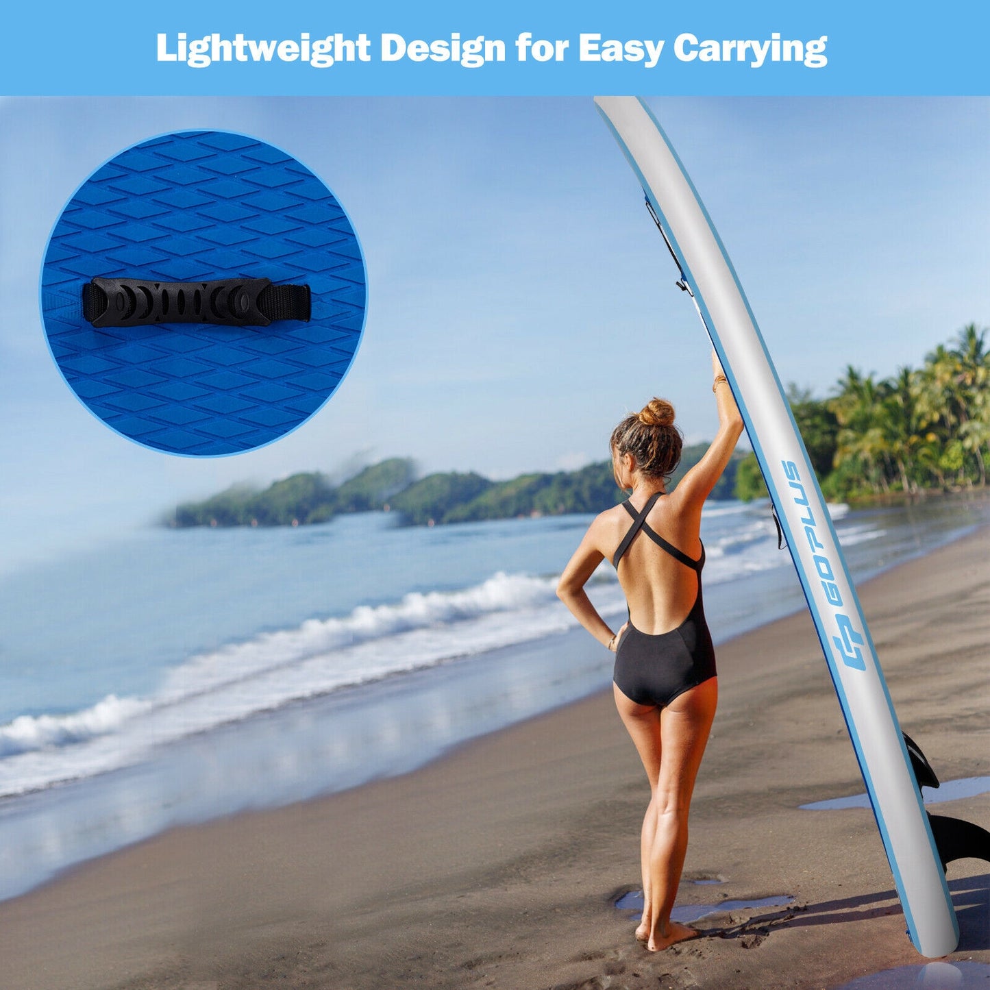 10 FT Inflatable Stand Up Paddle Board, Blue Surfing at Gallery Canada