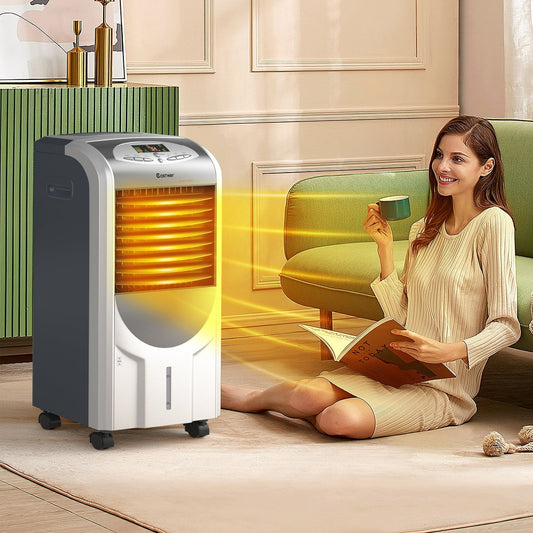 Portable Air Cooler Fan With Heater And Humidifier, Gray Air Coolers Gray at Gallery Canada