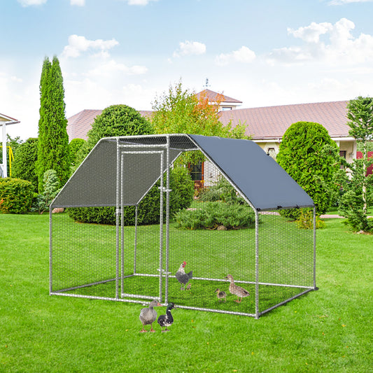 9.5 x 6.5 Feet Large Walk In Chicken Run Cage, Silver Chicken Coops Silver at Gallery Canada