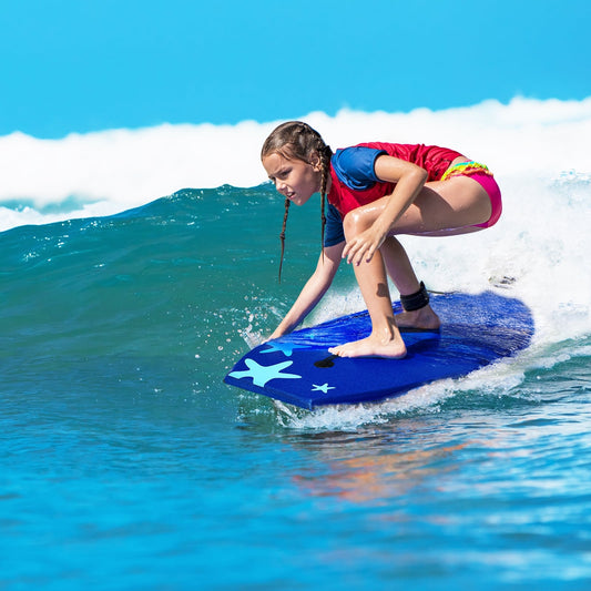 41 Inch Lightweight Portable Surfing Bodyboard, Blue Surfing Blue at Gallery Canada