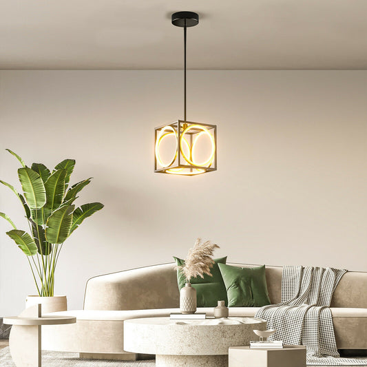 Modern LED Pendant Light, 42 Inches Adjustable Suspender, Black Ceiling Lights Black at Gallery Canada