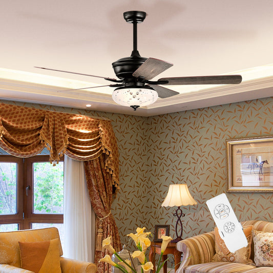 52 Inch Ceiling Fan, 3 Speeds, 5 Reversible Blades, Gray Ceiling Fans Gray at Gallery Canada