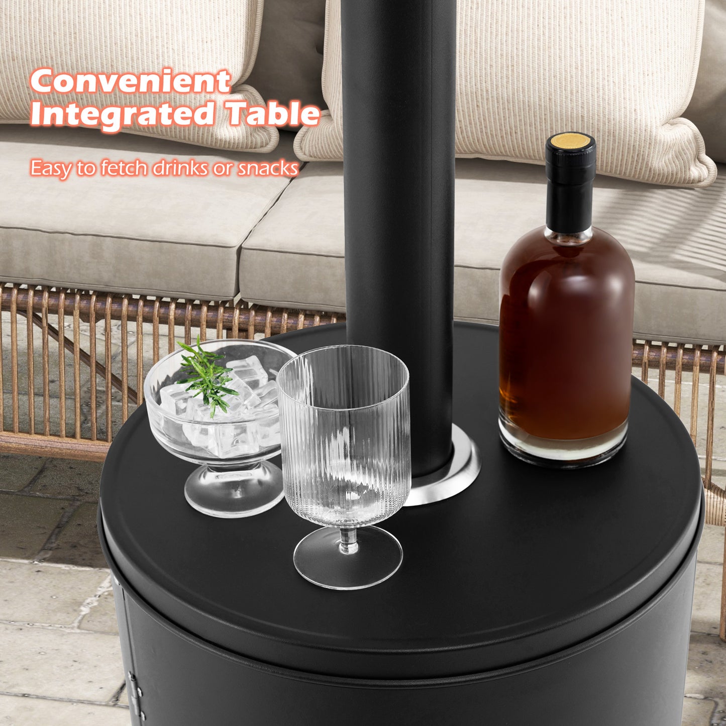 50000 BTU Propane Patio Heater, Round Table Design, Black Patio Heaters at Gallery Canada